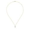 14K Yellow Gold Blue Topaz and Kite Diamond Pendant Necklace - 0.05 ct