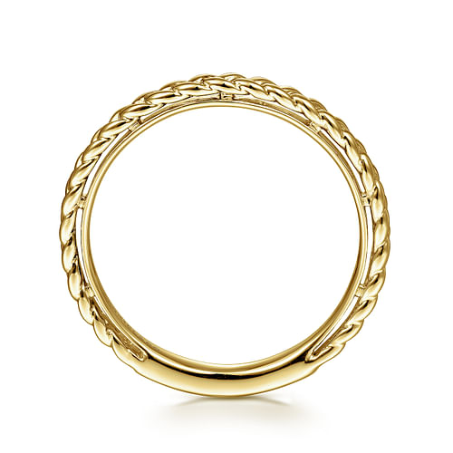 14K Yellow Gold Braided Stackable Ring - Shot 2
