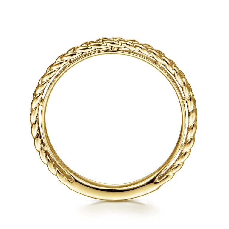 14K Yellow Gold Braided Stackable Ring - Shot 2