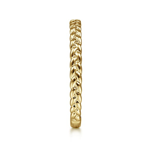 14K Yellow Gold Braided Stackable Ring - Shot 4