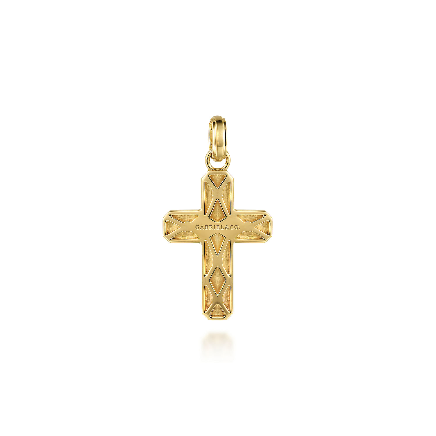 14K Yellow Gold Brushed Finish Cross Pendant @ $1025. Shop