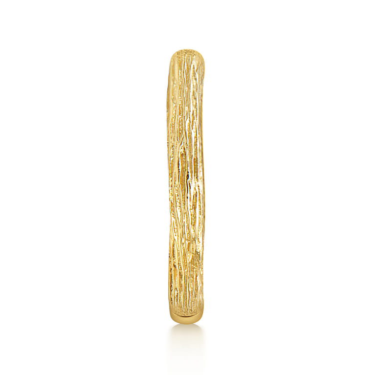 14K Yellow Gold Brushed Textured Stackable Ring - Shot 4