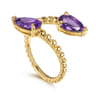 14K Yellow Gold Bujukan Amethyst Bypass Ladies Ring