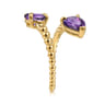 14K Yellow Gold Bujukan Amethyst Bypass Ladies Ring