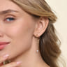 14K Yellow Gold Bujukan And Pearl Huggie Drop Earrings