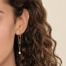14K Yellow Gold Bujukan And Pearl Huggie Drop Earrings