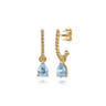 14K Yellow Gold Bujukan Aquamarine J Hoop Earrings
