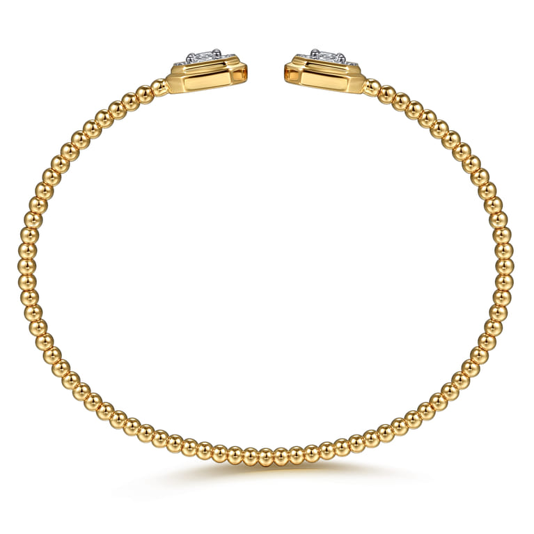 14K Yellow Gold Bujukan Baguette and Princess Diamond Split Bangle Bracelet - 0.78 ct - Shot 3