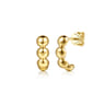 14K Yellow Gold Bujukan Ball J Hoop Earrings