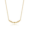 14K Yellow Gold Bujukan Ball Puffy Maquise Bar Necklace