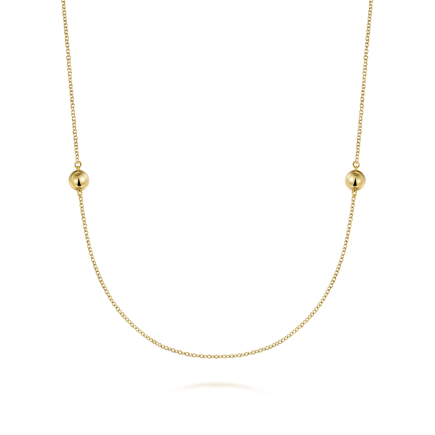14K Yellow Gold Bujukan Ball Station Necklace - Shot 1