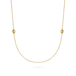 14K Yellow Gold Bujukan Ball Station Necklace
