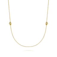 14K Yellow Gold Bujukan Ball Station Necklace