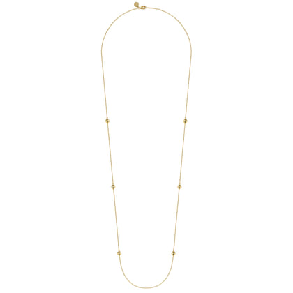 14K Yellow Gold Bujukan Ball Station Necklace