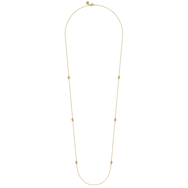 14K Yellow Gold Bujukan Ball Station Necklace - Shot 2