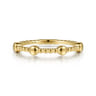 14K Yellow Gold Bujukan Ball Station Stackable Ring