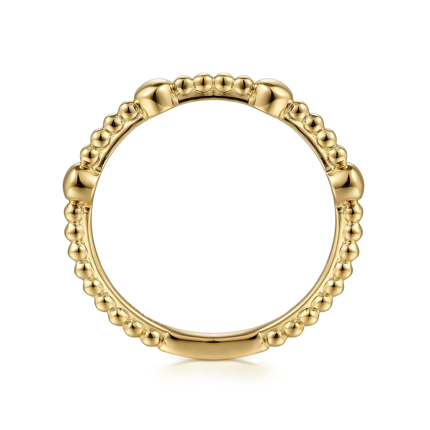 14K Yellow Gold Bujukan Ball Station Stackable Ring - Shot 2
