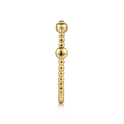 14K Yellow Gold Bujukan Ball Station Stackable Ring