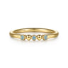 14K Yellow Gold Bujukan Ball and Blue Topaz Stackable Ring
