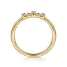 14K Yellow Gold Bujukan Ball and Blue Topaz Stackable Ring