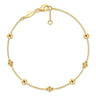 14K Yellow Gold Bujukan Ball and Clover Station Bracelet