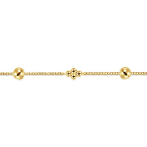 14K Yellow Gold Bujukan Ball and Clover Station Bracelet