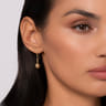 14K Yellow Gold Bujukan Balls Fish Wire Drop Earrings