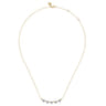 14K Yellow Gold Bujukan Bar Necklace with Diamond Trio Stations - 0.25 ct