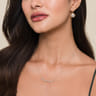 14K Yellow Gold Bujukan Bar Necklace with Diamond Trio Stations - 0.25 ct