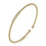 14K Yellow Gold Bujukan Bead Bangle with Diamonds - 0.13 ct