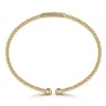 14K Yellow Gold Bujukan Bead Bangle with Diamonds - 0.13 ct