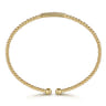 14K Yellow Gold Bujukan Bead Bangle with Diamonds - 0.13 ct