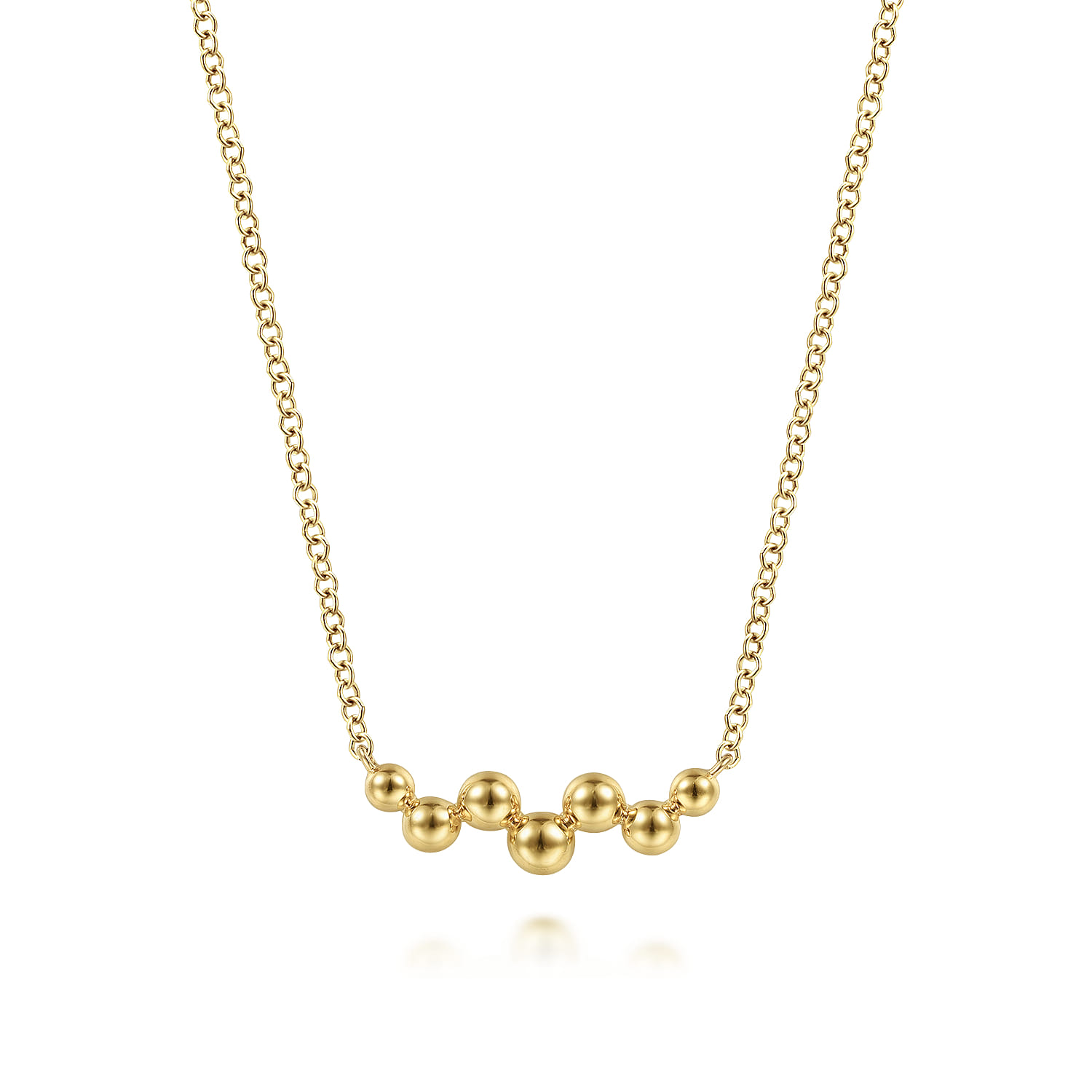 14K Yellow Gold Bujukan Bead Bar Necklace - Shot 1