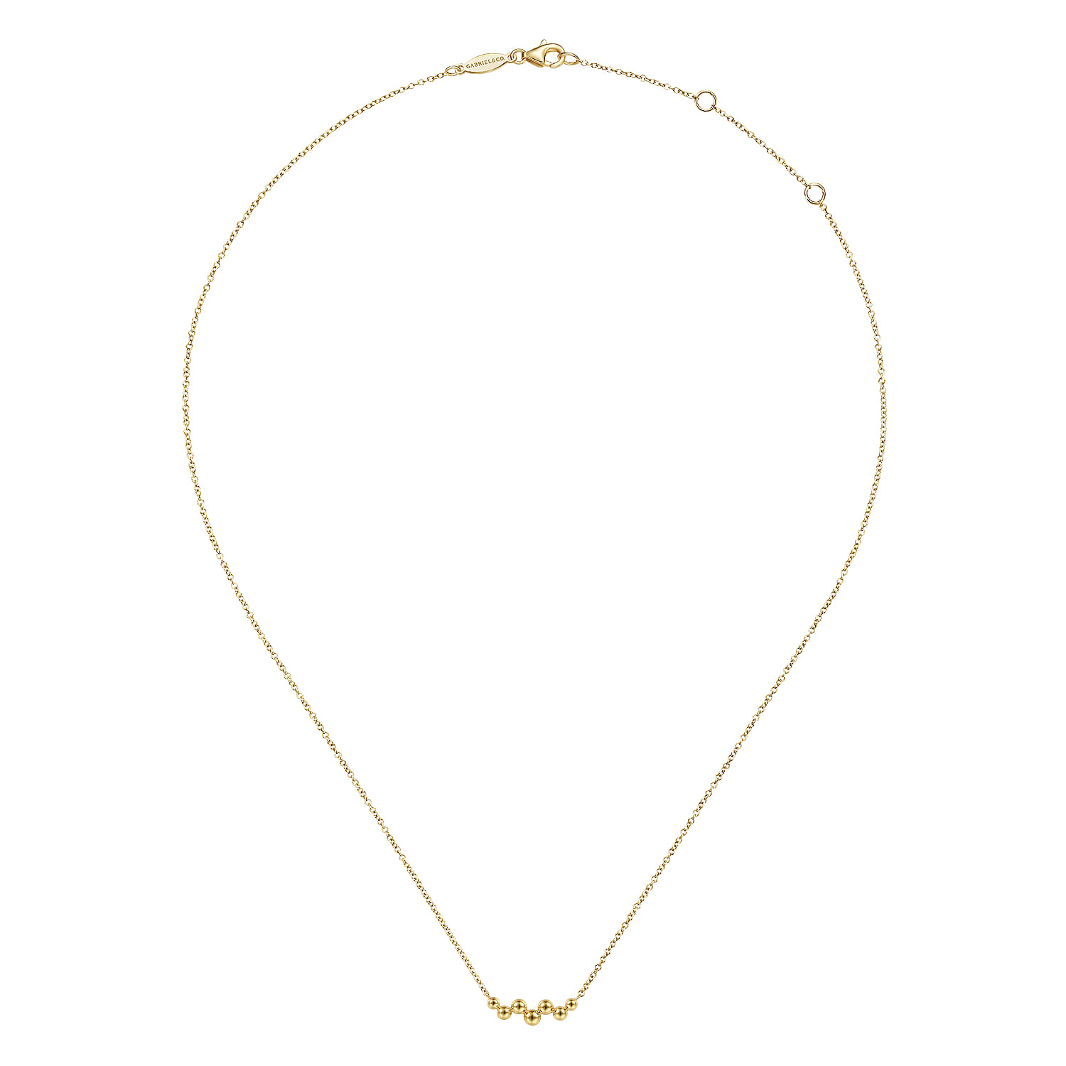 14K Yellow Gold Bujukan Bead Bar Necklace - Shot 2
