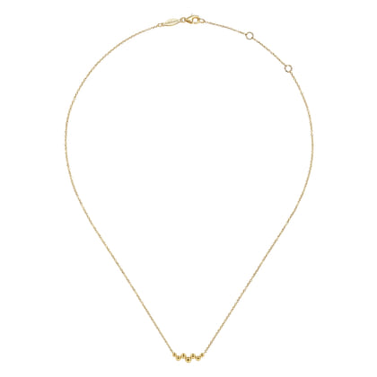 14K Yellow Gold Bujukan Bead Bar Necklace