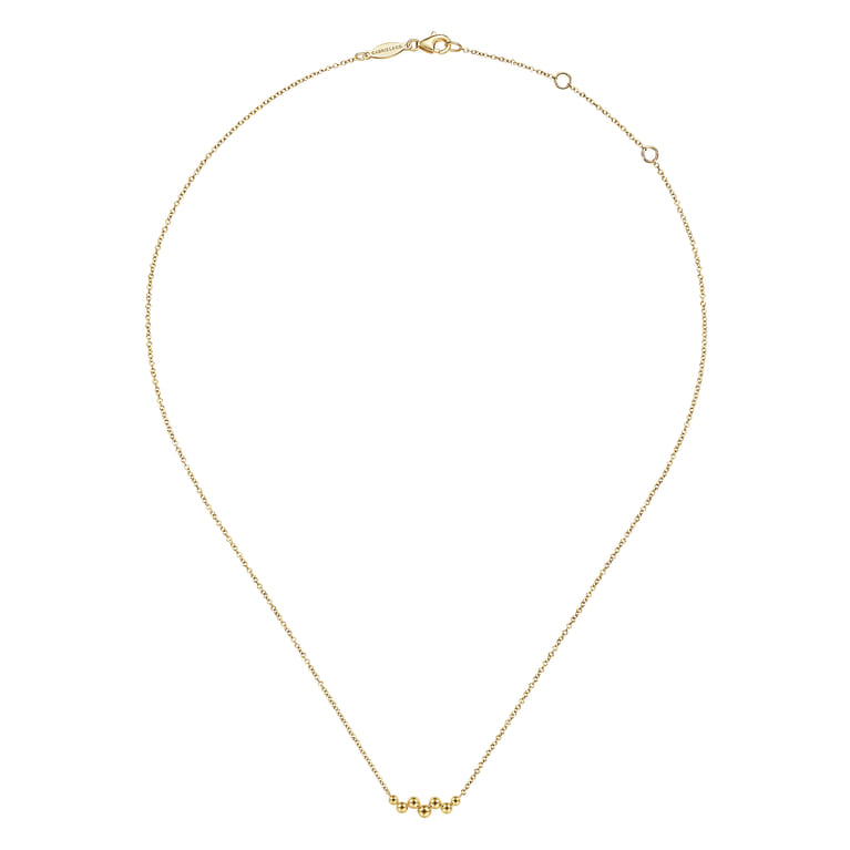 14K Yellow Gold Bujukan Bead Bar Necklace - Shot 2
