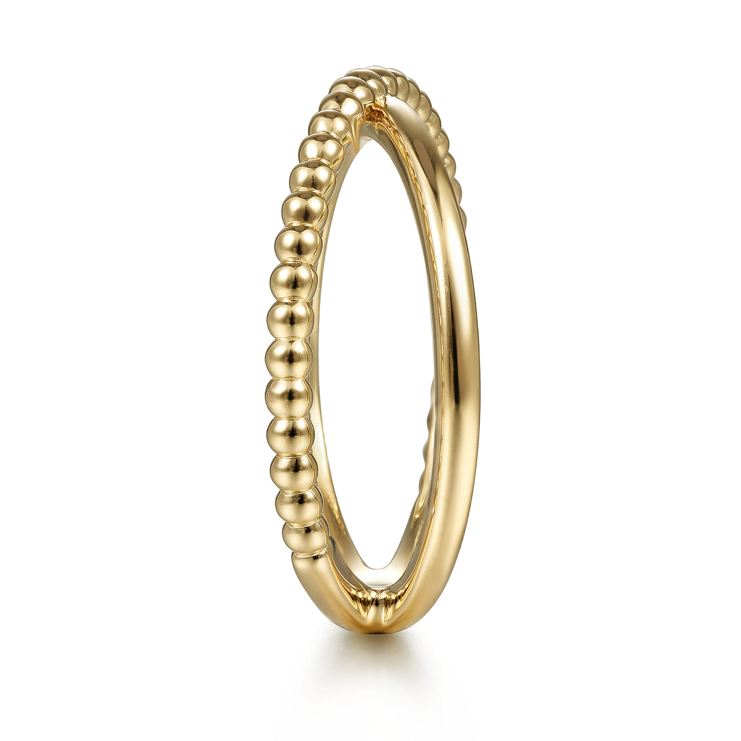 14K Yellow Gold Bujukan Bead Criss Cross Ring - Shot 4