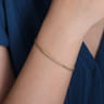 14K Yellow Gold Bujukan Bead Cuff Bracelet with Bezel Set Diamond Stations - 0.15 ct