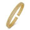 14K Yellow Gold Bujukan Bead Cuff Bracelet with Diamond Bezel Connectors - 0.75 ct