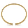 14K Yellow Gold Bujukan Bead Cuff Bracelet with Diamond Bezel Connectors - 0.75 ct