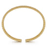 14K Yellow Gold Bujukan Bead Cuff Bracelet with Diamond Bezel Connectors - 0.75 ct