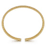 14K Yellow Gold Bujukan Bead Cuff Bracelet with Diamond Bezel Connectors - 0.75 ct