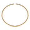 14K Yellow Gold Bujukan Bead Cuff Bracelet with Diamond Pave Bars - 0.3 ct