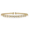 14K Yellow Gold Bujukan Bead Cuff Bracelet with Diamond Stations - 0.33 ct