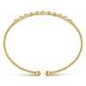 14K Yellow Gold Bujukan Bead Cuff Bracelet with Diamond Stations - 0.33 ct