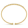 14K Yellow Gold Bujukan Bead Cuff Bracelet with Diamond Stations - 0.33 ct