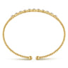 14K Yellow Gold Bujukan Bead Cuff Bracelet with Diamond Stations - 0.33 ct