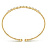 14K Yellow Gold Bujukan Bead Cuff Bracelet with Diamond Stations - 0.33 ct