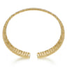 14K Yellow Gold Bujukan Bead Cuff Bracelet with Diamond Stations - 1.2 ct
