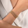 14K Yellow Gold Bujukan Bead Cuff Bracelet with Diamond Stations - 1.2 ct